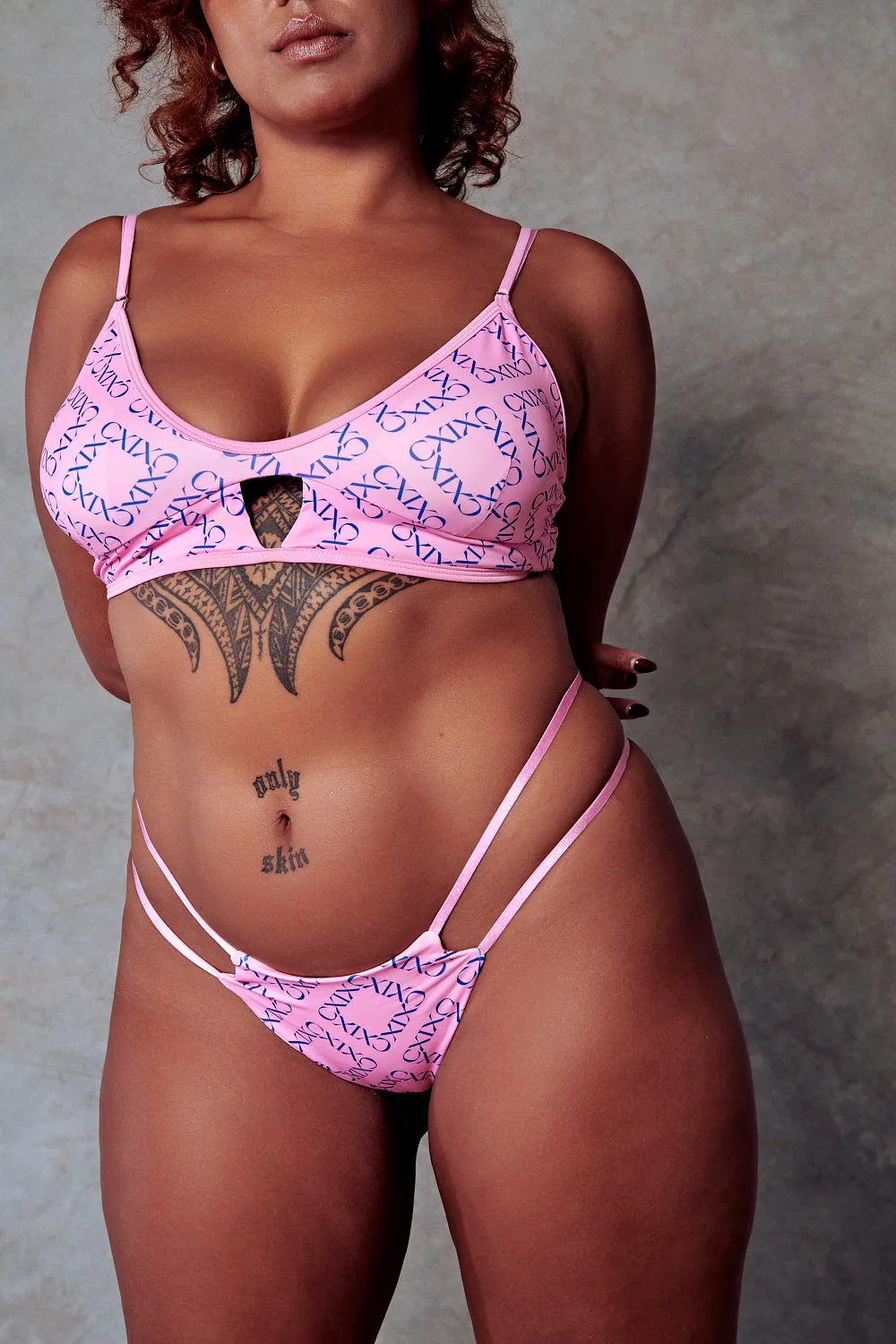 119 Bralette - Pink with Print