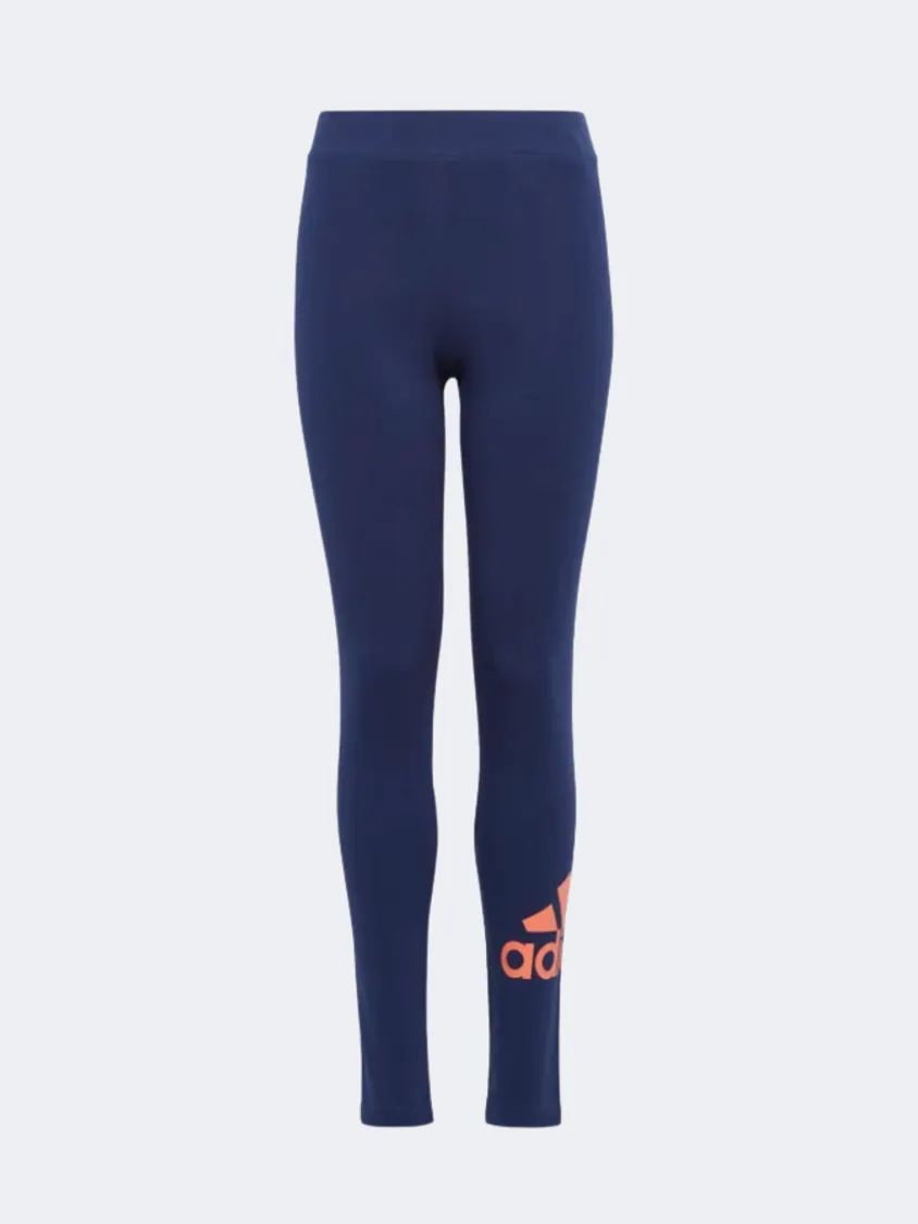 Adidas Essentials Big Logo Girls Sportswear Tight Navy/Coral