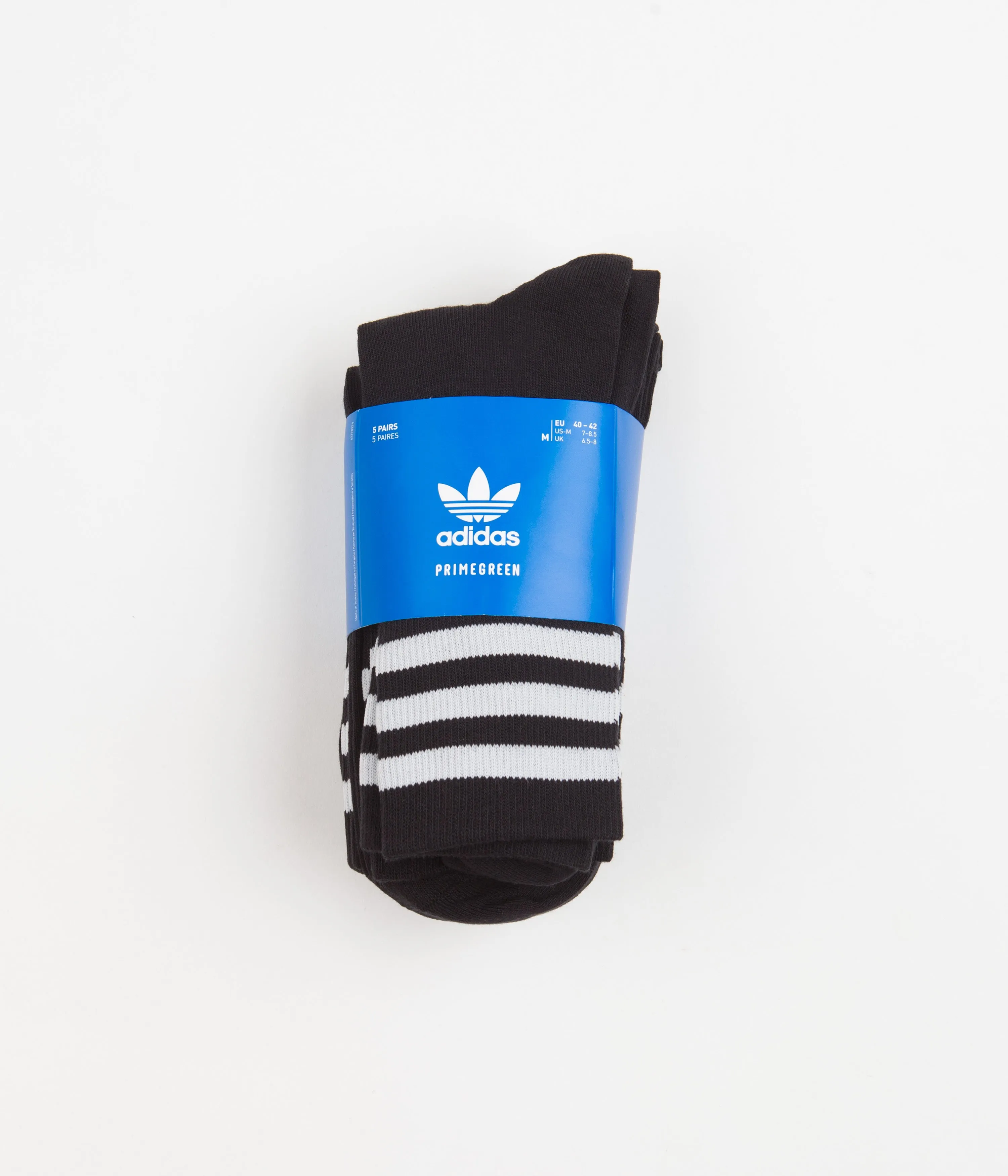 Adidas Mid-Cut Crew Socks (5 Pair) - Black