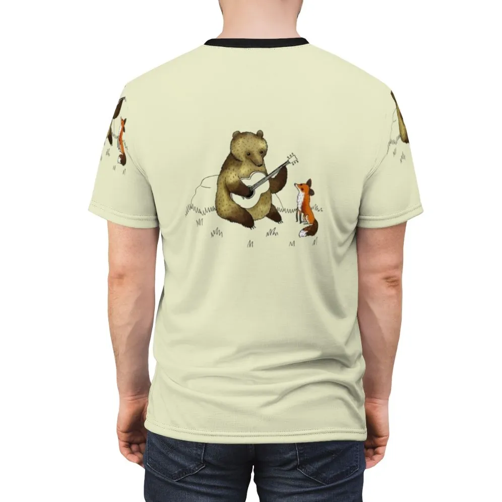 Adorable Bear and Fox Animal T-Shirt for Kids and Adults