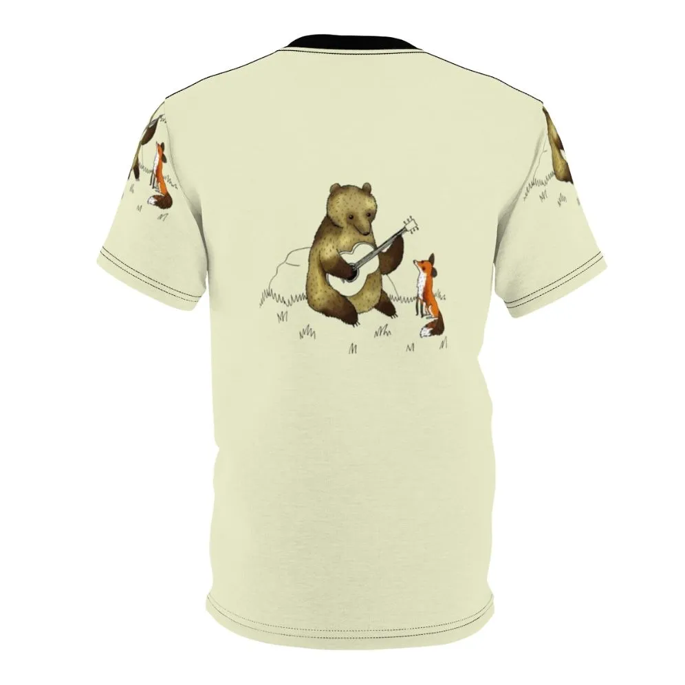 Adorable Bear and Fox Animal T-Shirt for Kids and Adults