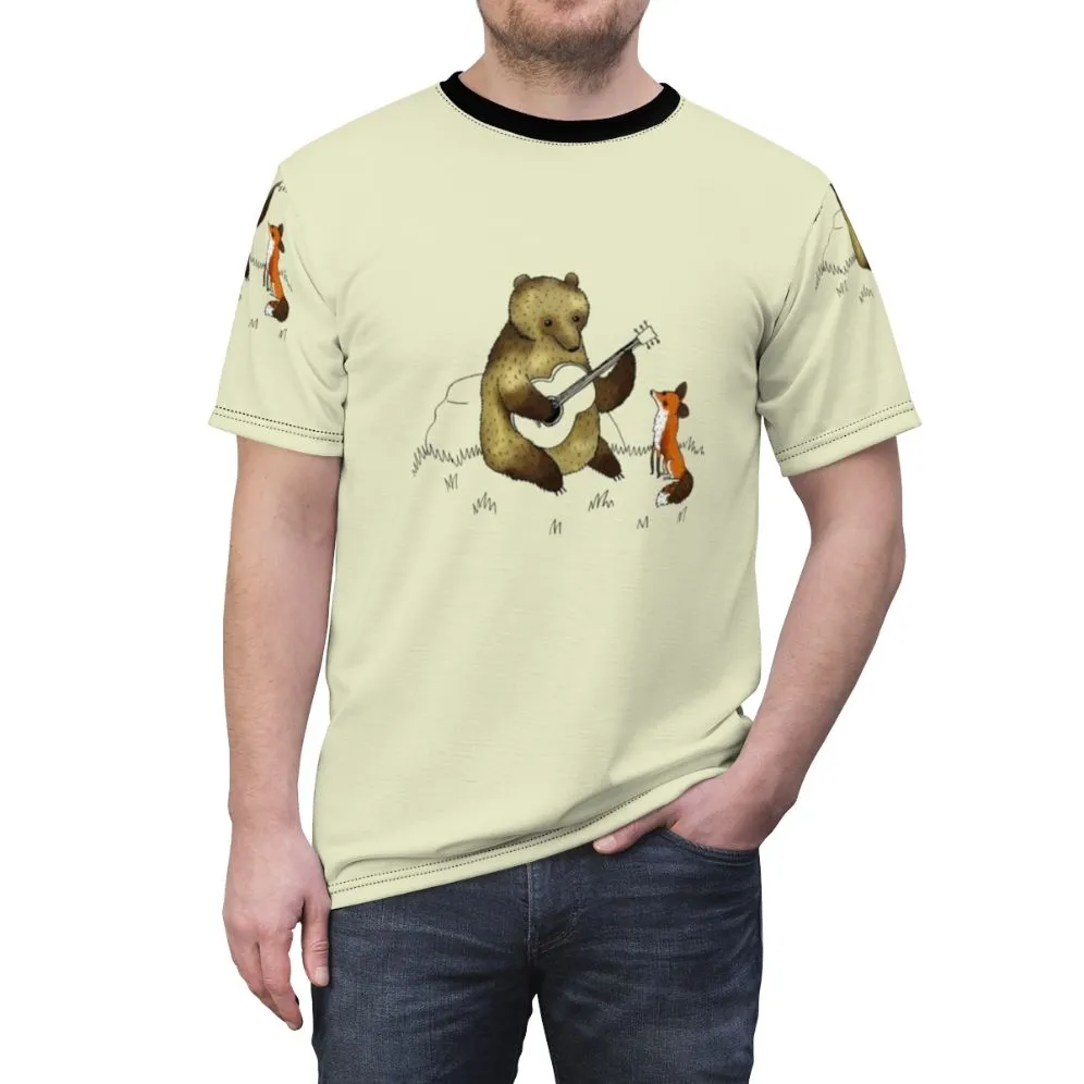 Adorable Bear and Fox Animal T-Shirt for Kids and Adults