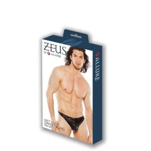 Allure Lingerie Zeus Wet Look Zipper Thong One Size