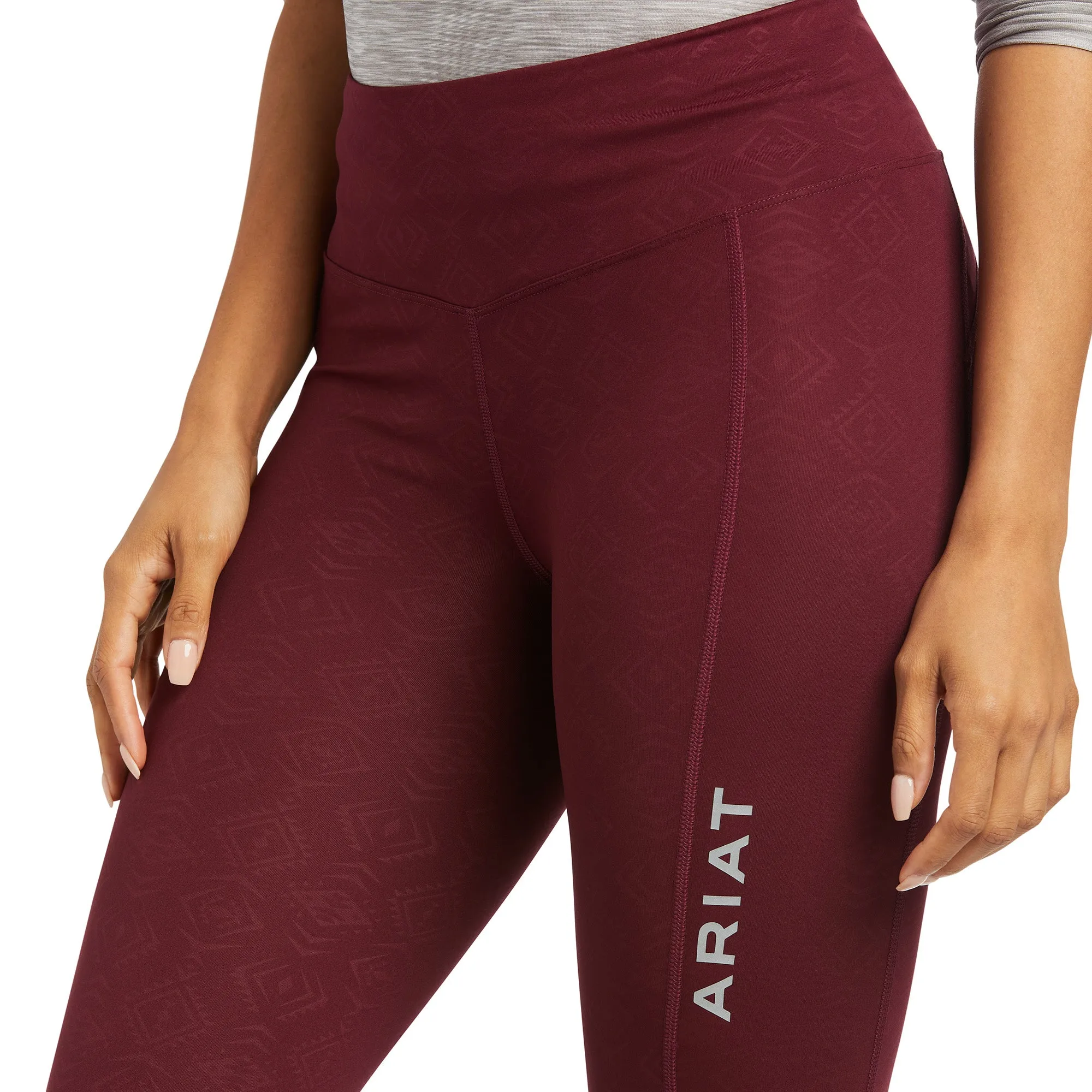 Ariat Ladies Tek Windsor Wine Embossed Compression Tights 10037440