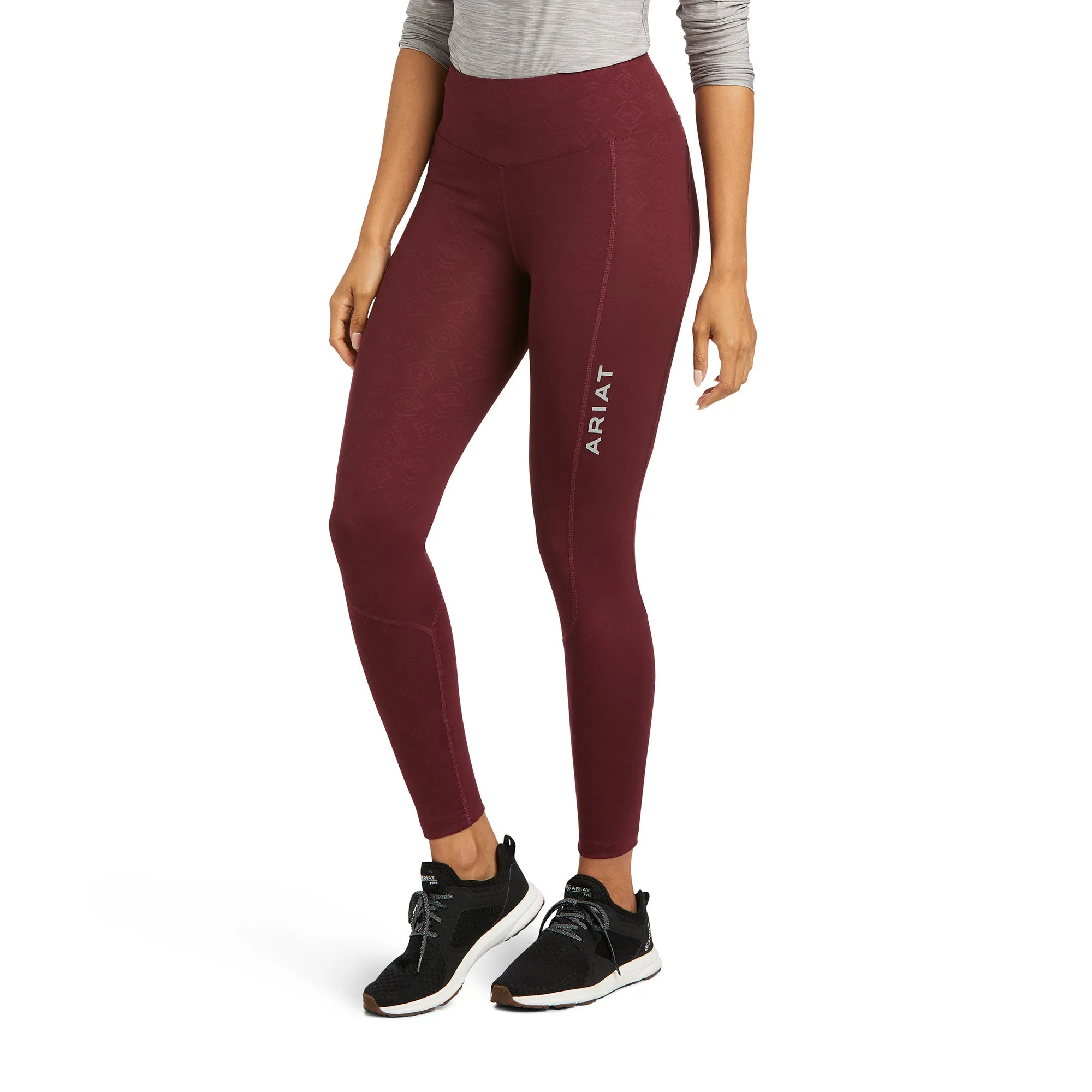 Ariat Ladies Tek Windsor Wine Embossed Compression Tights 10037440