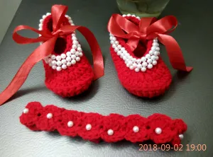 Baby Booties and headband set