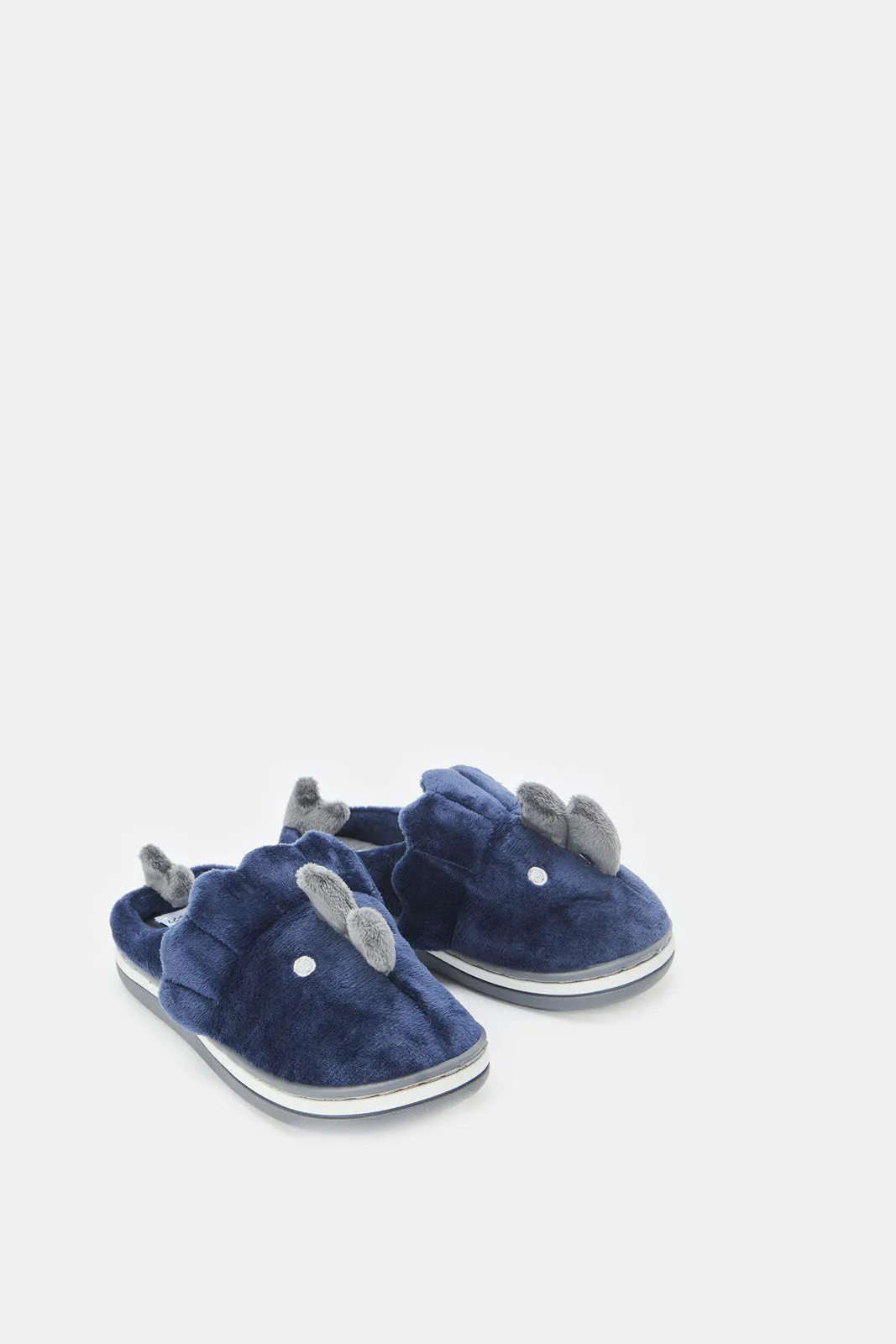 Boys Navy 3D Animal Slippers