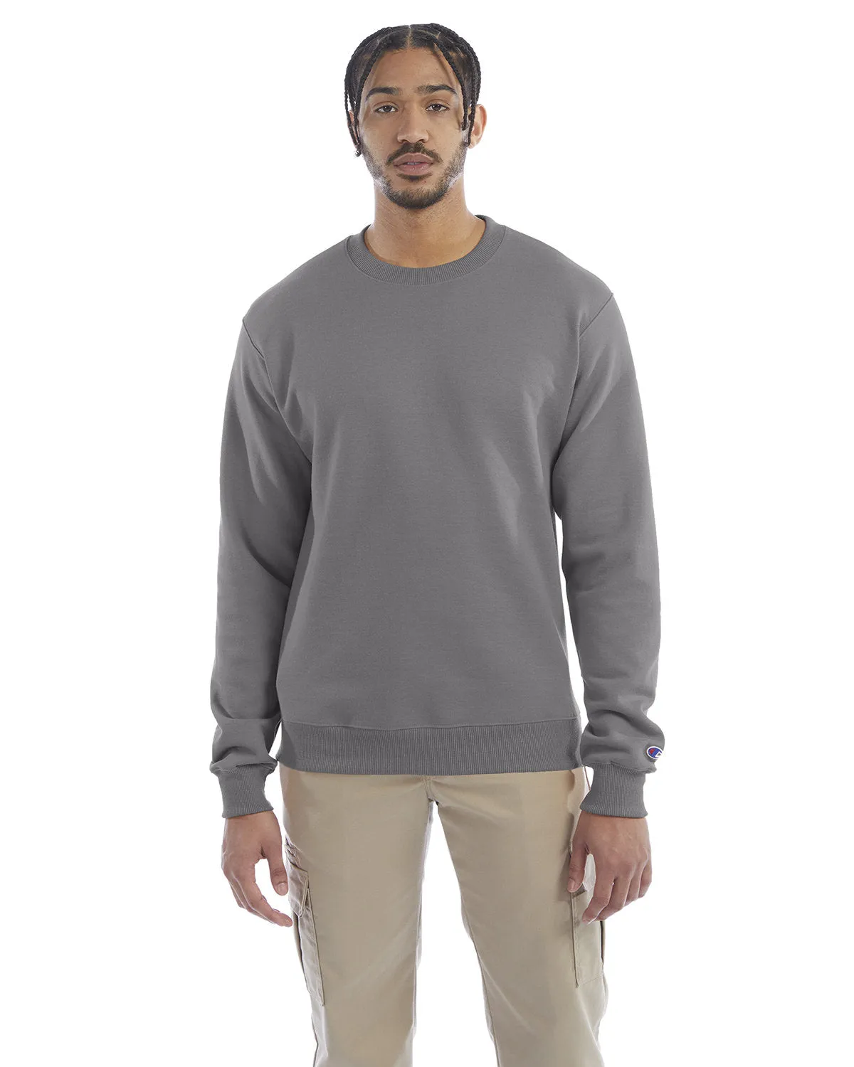 Champion Adult Powerblend® Crewneck Sweatshirt S600 STONE GRAY