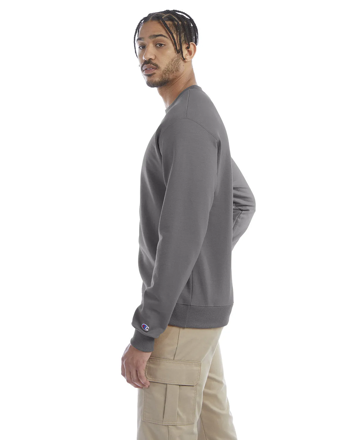 Champion Adult Powerblend® Crewneck Sweatshirt S600 STONE GRAY