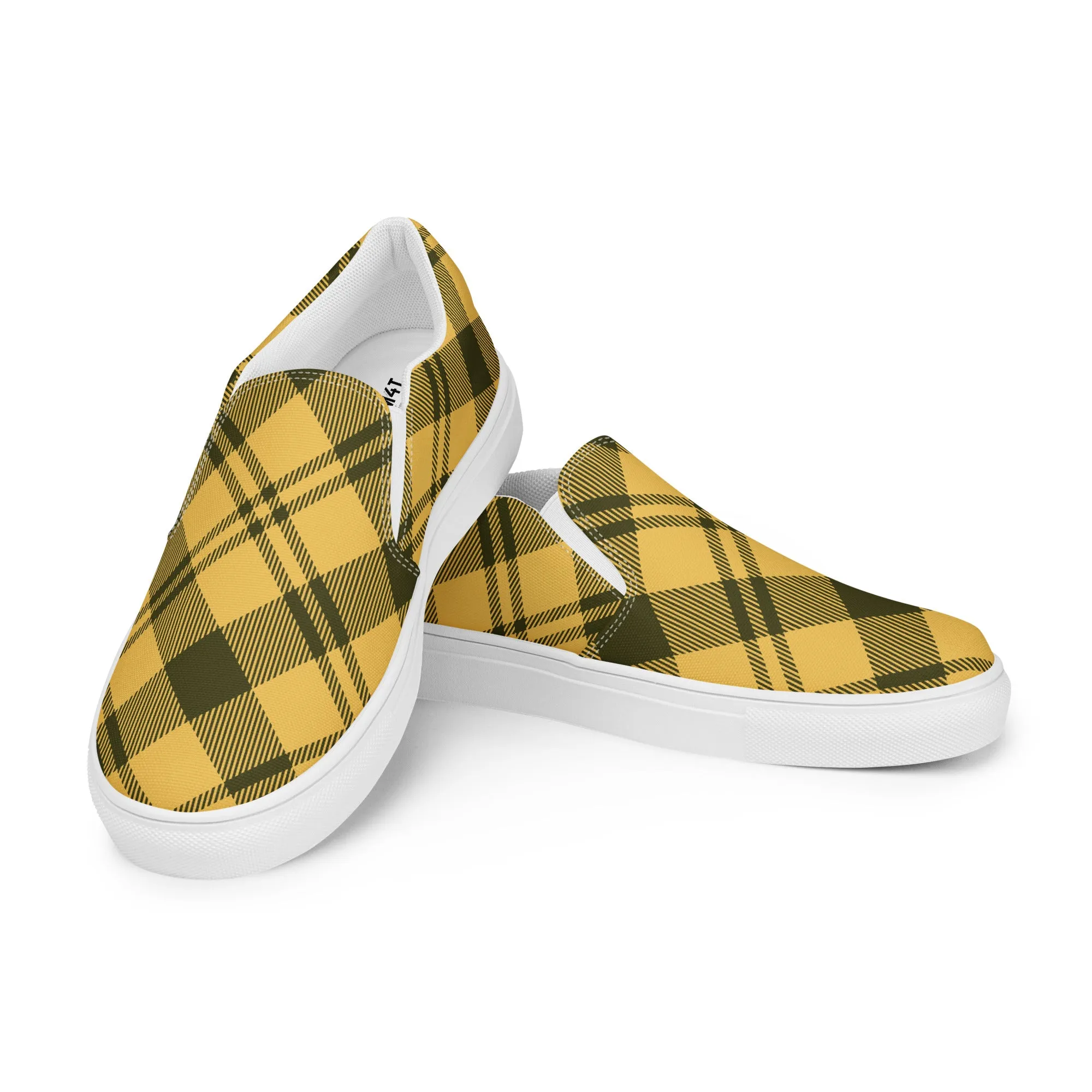 COM4T Yellow Men’s Slip-On Canvas Fashion Shoes by IOBI Original Apparel