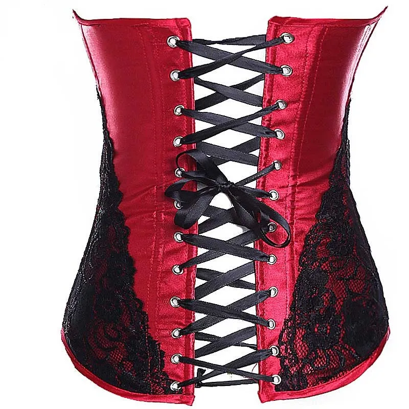 Corset Push-up Bra with Panties - 2XL (Red)