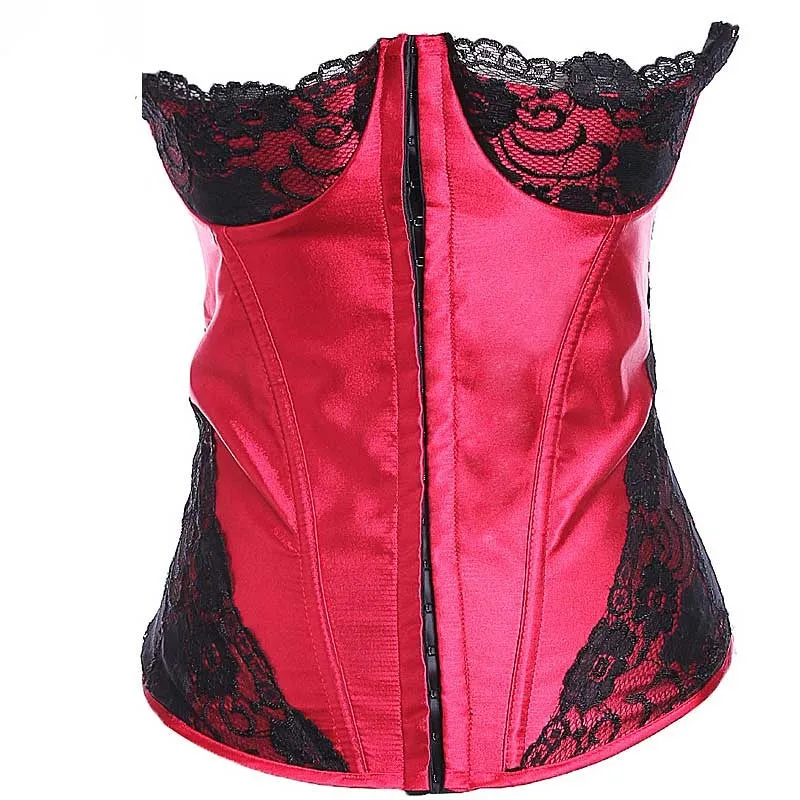 Corset Push-up Bra with Panties - 2XL (Red)