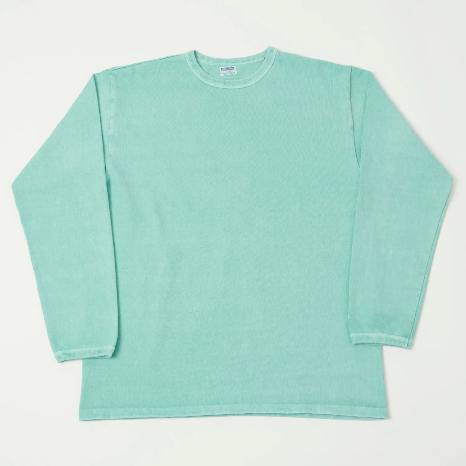 Dubbleworks Long Sleeve Heavy Fabric Pigment Dyed Tee - Lt Turquoise