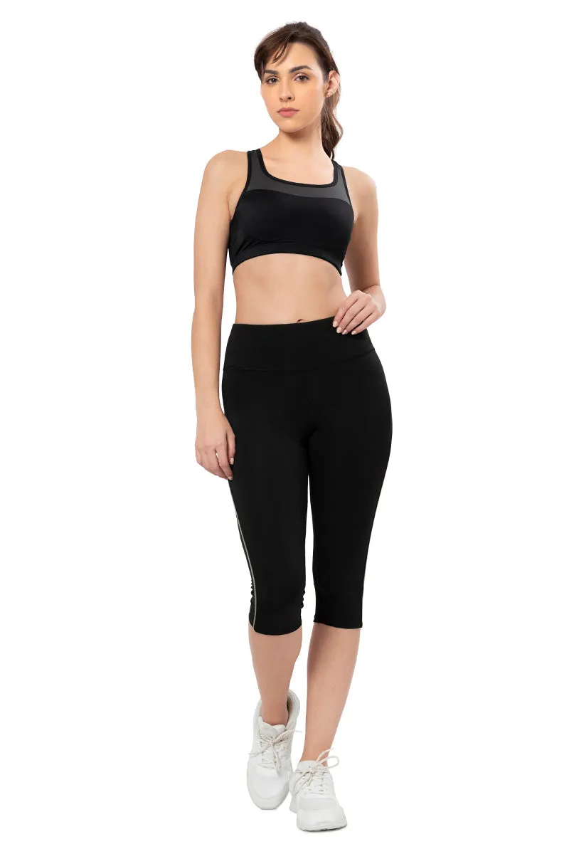 Energize High Rise Active Capri - Jet Black