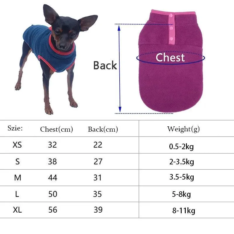 Fleece Dog Vest for Stylish Small Breeds - Warm Fashion Apparel