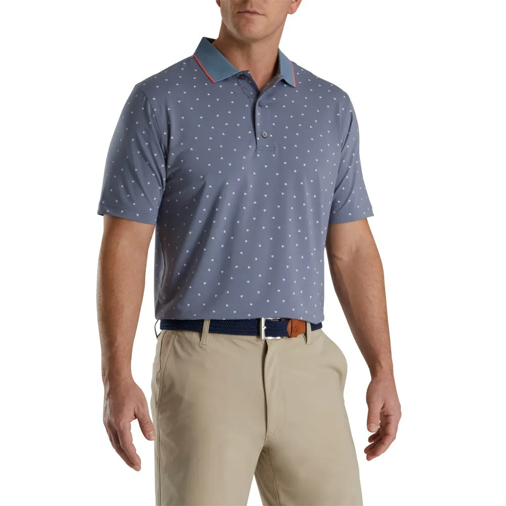 Footjoy Push Play Print Lisle Knit Collar Polo (Previous Season Style)