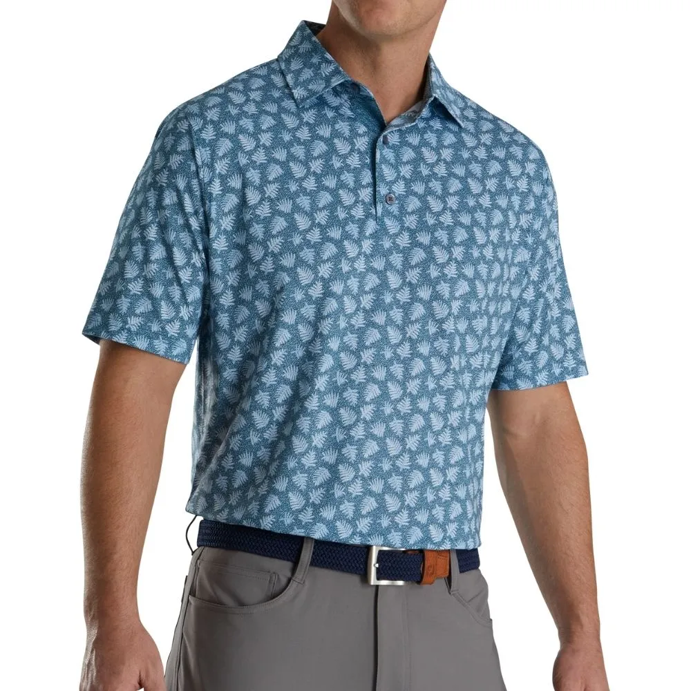 Footjoy Shadow Palm Print Lisle Polo (Previous Season Style)