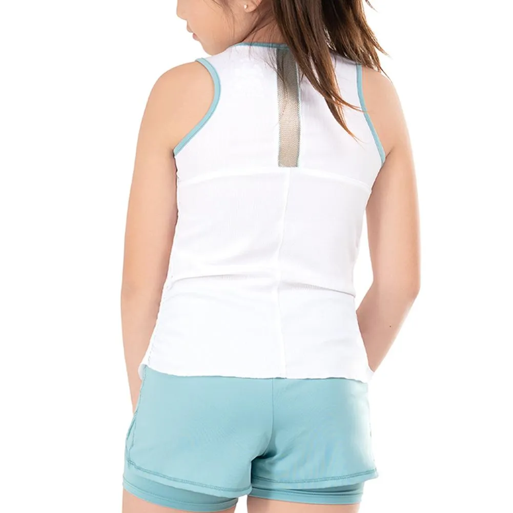 Girl's Love Me Rib Tennis Tank White