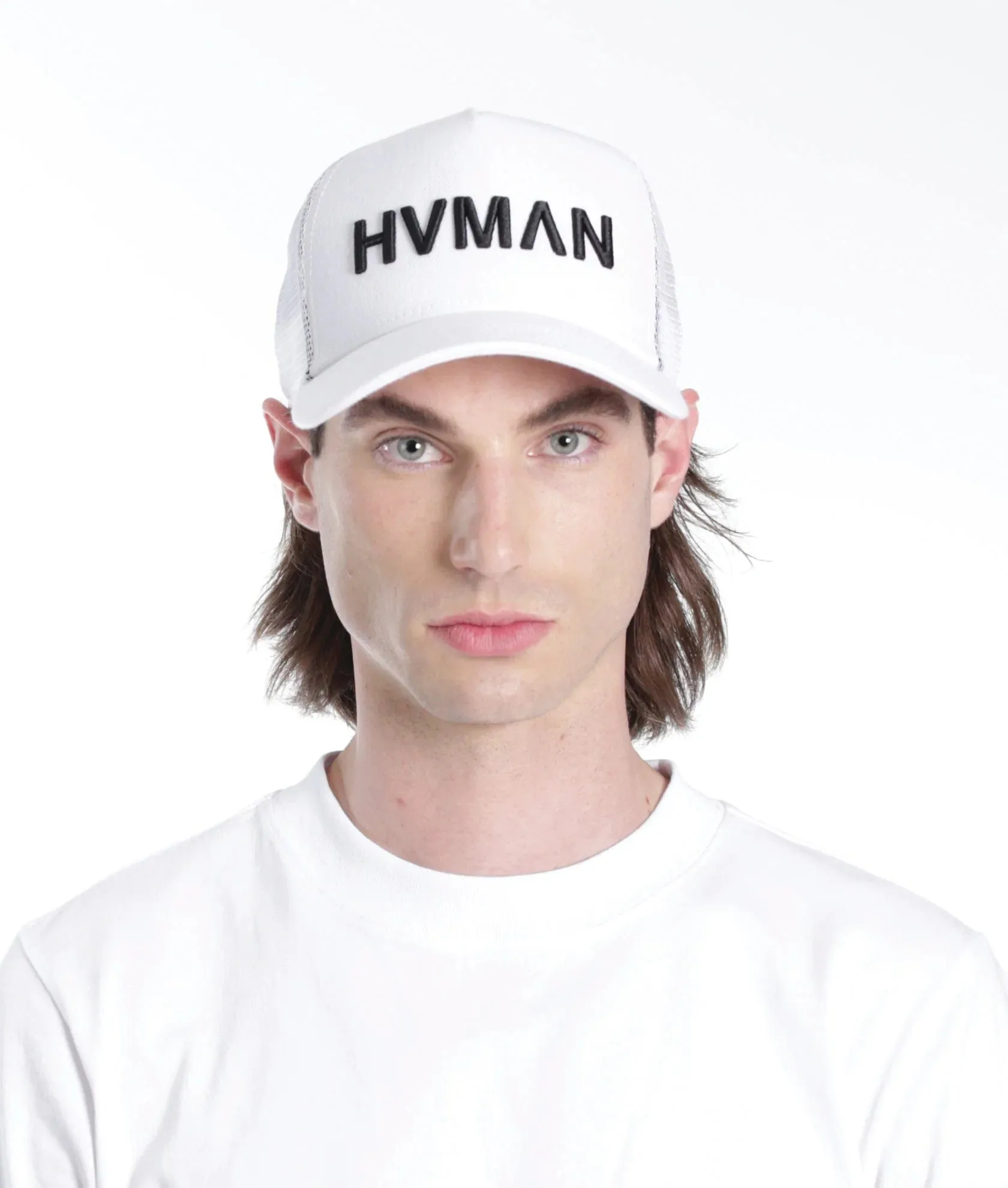 Hvman - Hvman Mesh Trucker Cap (White) - Wool Mesh Durable