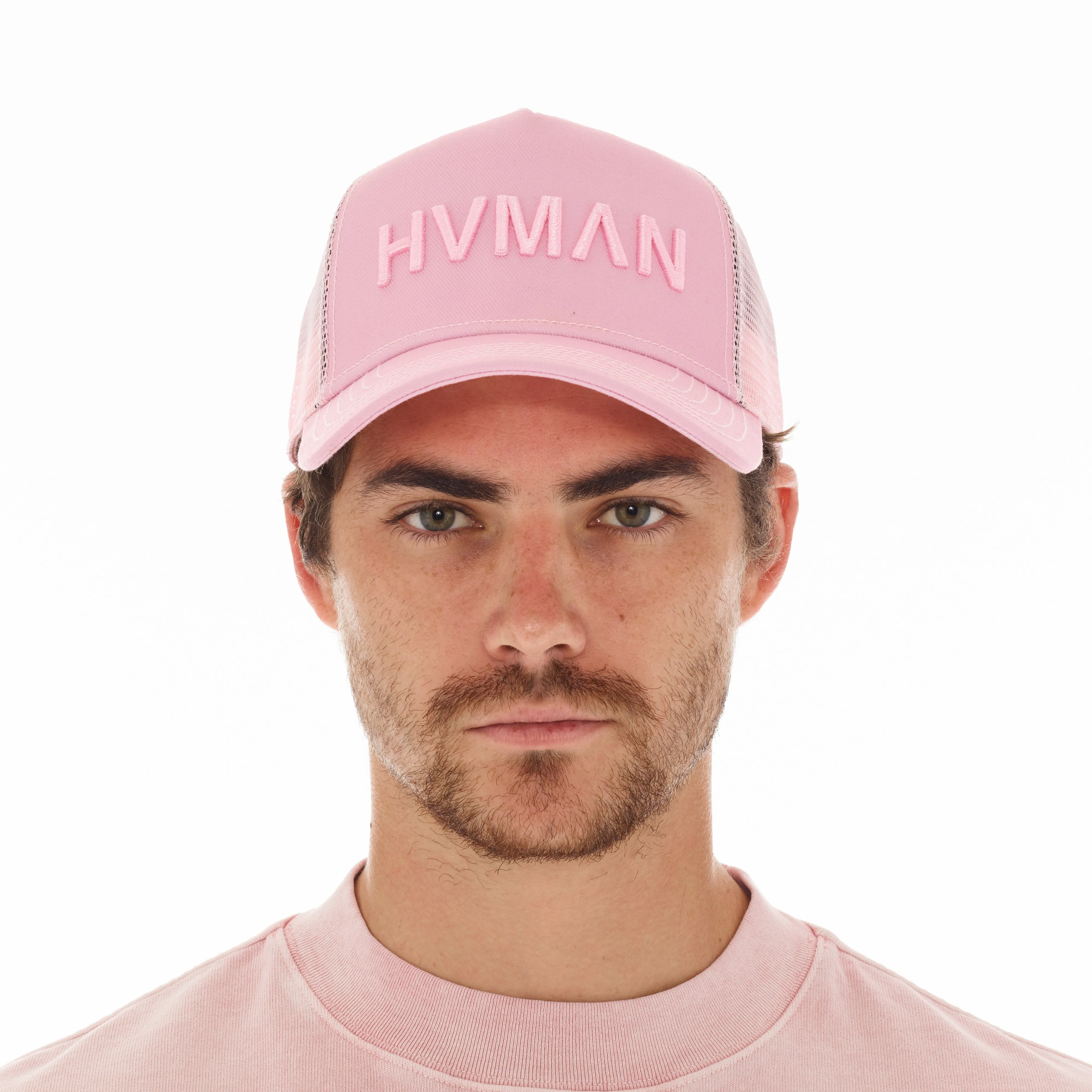 HVMAN MESH TRUCKER CAP IN CORAL