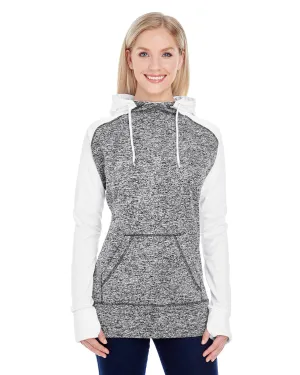 J America JA8618 Ladies' Colorblock Cosmic Hooded Sweatshirt