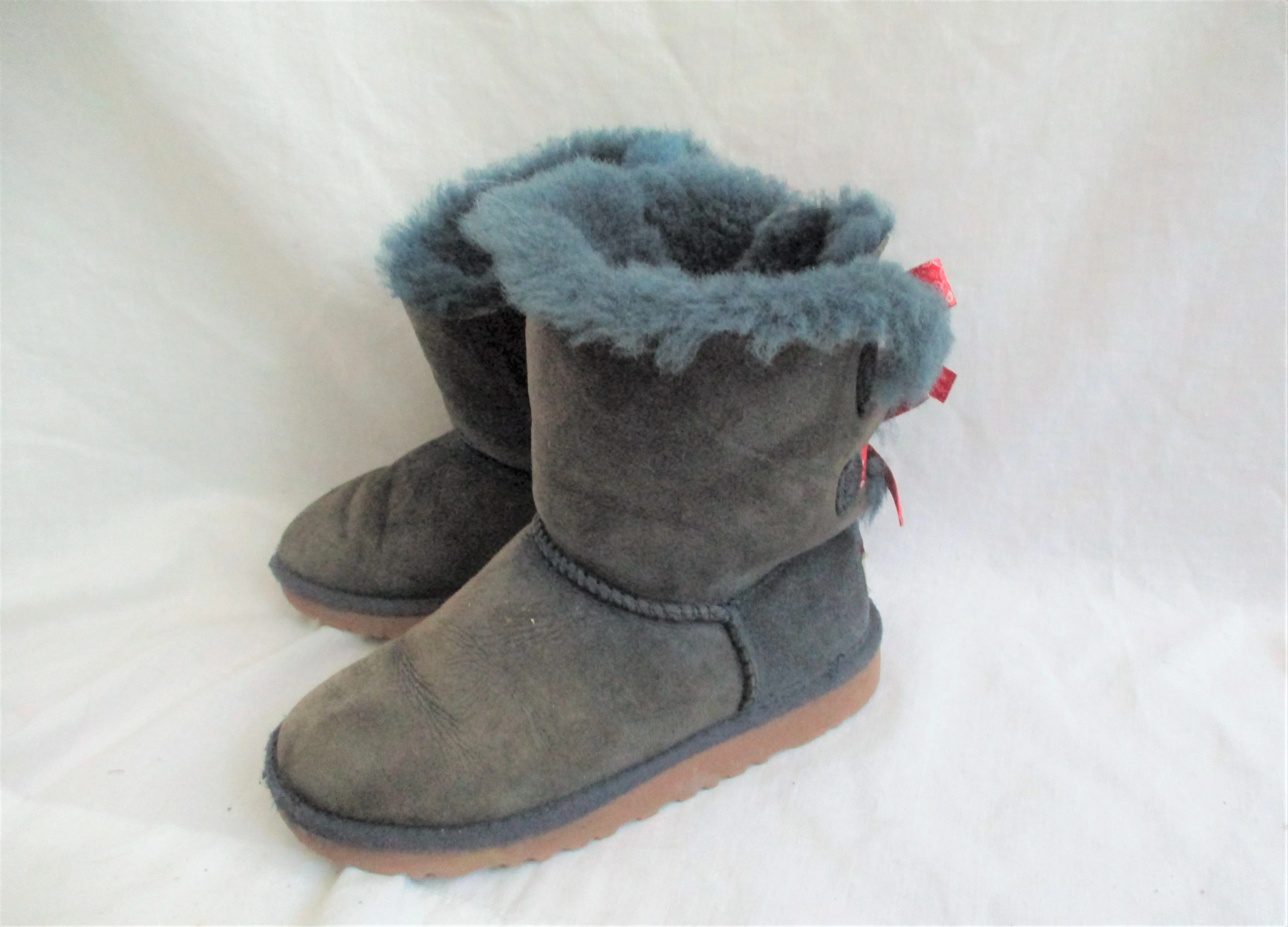 Kids Girls UGG  BAILEY BOW suede boots shoes sheepskin BLUE 1