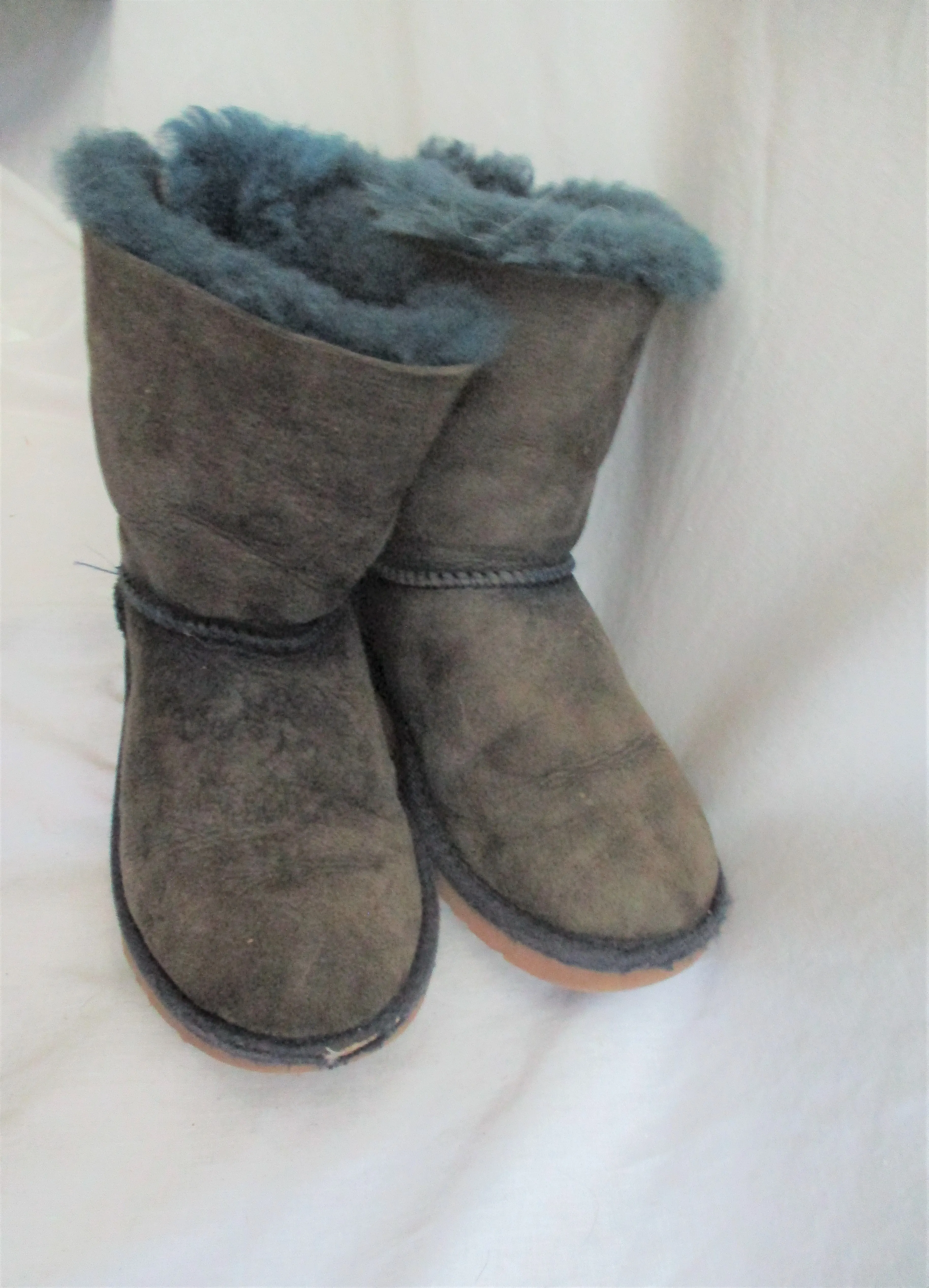 Kids Girls UGG  BAILEY BOW suede boots shoes sheepskin BLUE 1