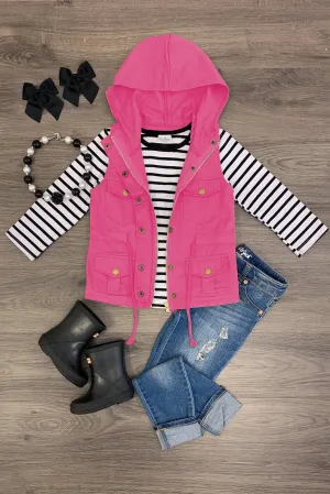 Long Sleeve Stripe Vest Set