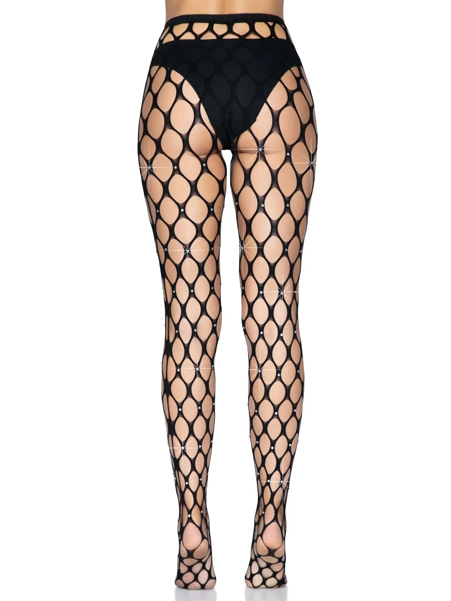 Loren Rhinestone Net Tights