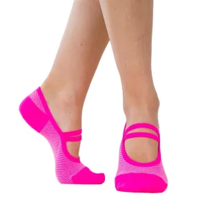 Mia Mesh Ballet Grip Socks - Neon Pink