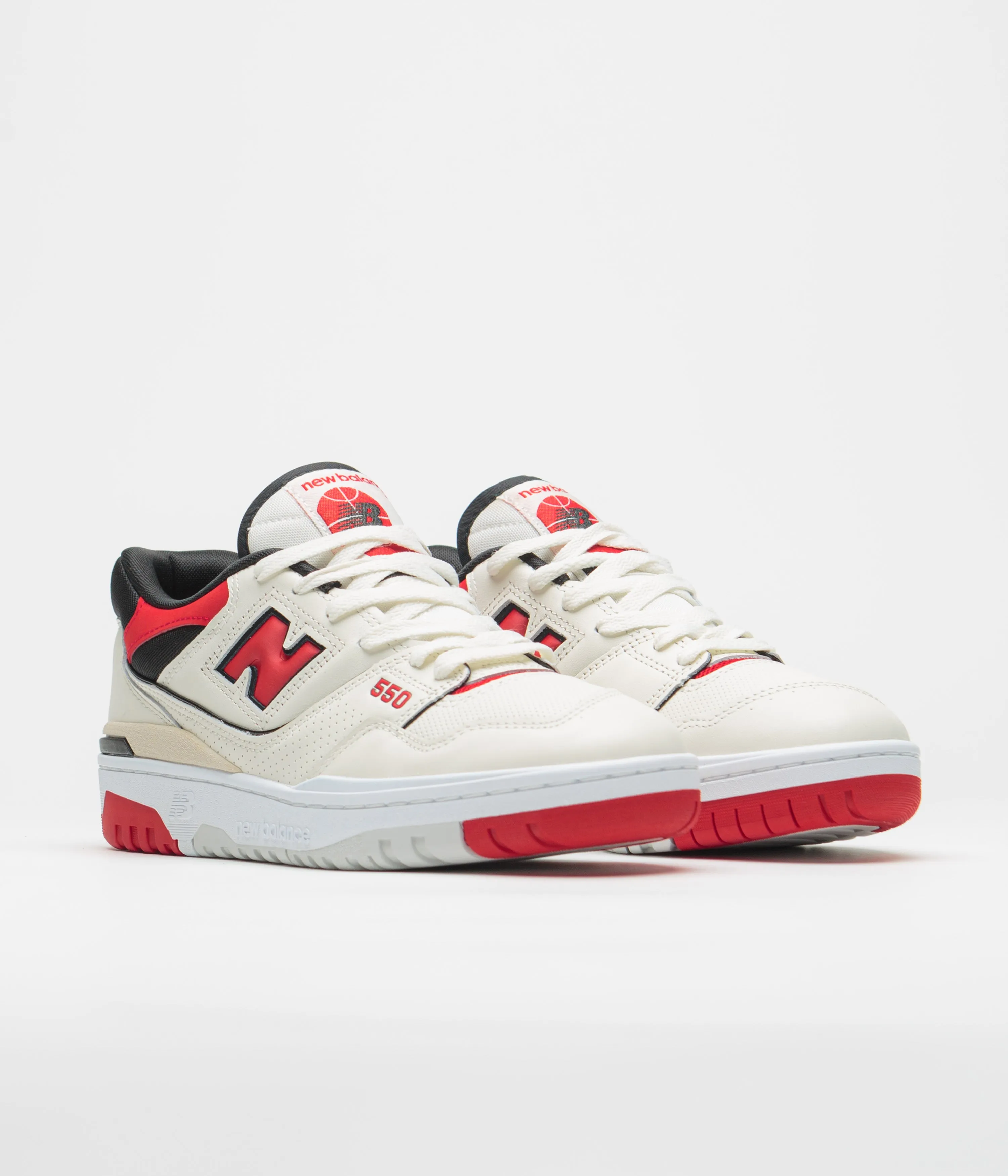 New Balance 550 Shoes - Sea Salt / Red