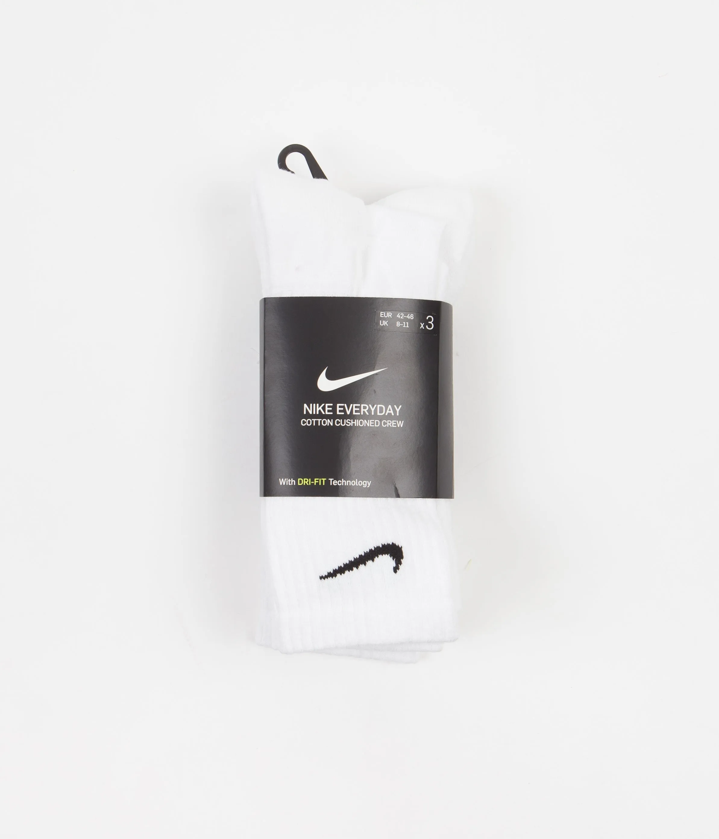 Nike Everyday Cushioned Training Crew Socks (3 Pair) - White / Black