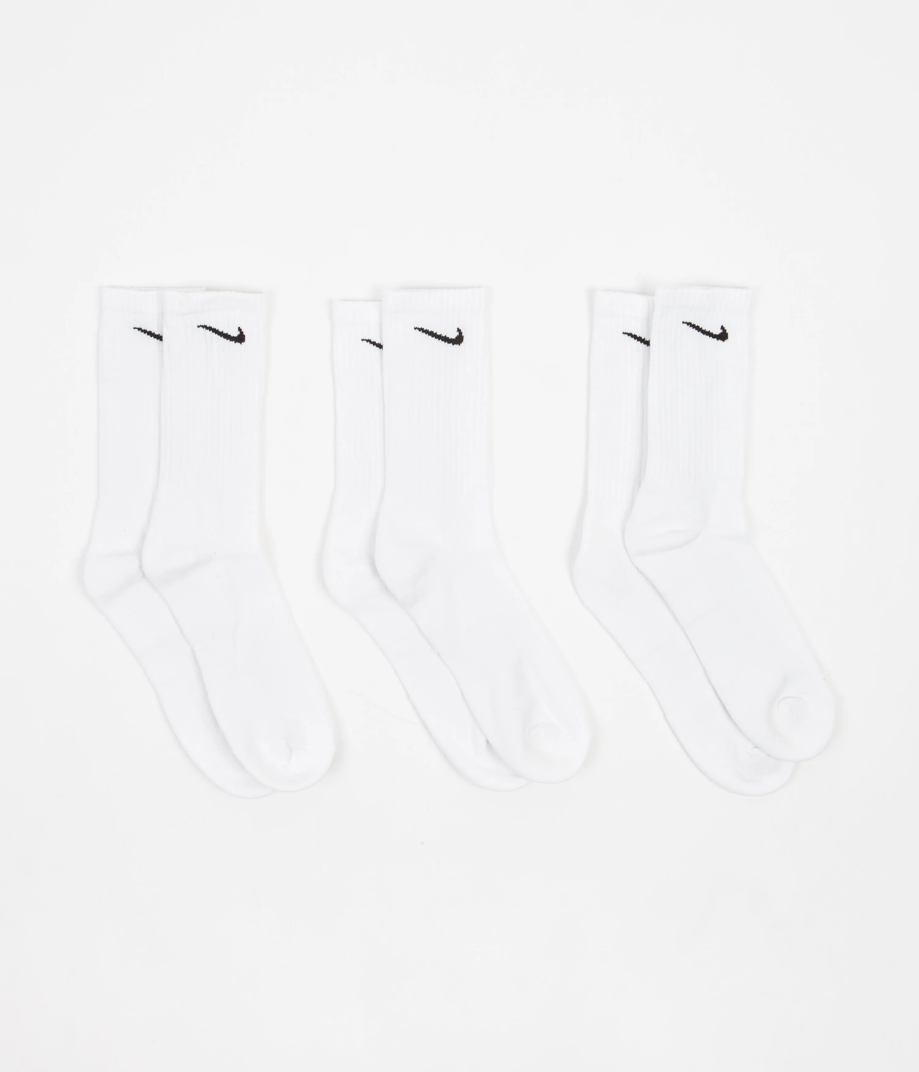 Nike Everyday Cushioned Training Crew Socks (3 Pair) - White / Black