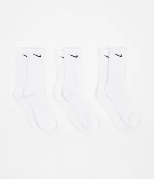 Nike Everyday Cushioned Training Crew Socks (3 Pair) - White / Black