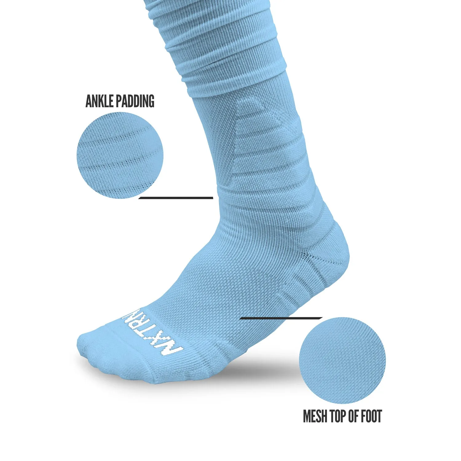 NXTRND XTD® Scrunch Football Socks Columbia Blue