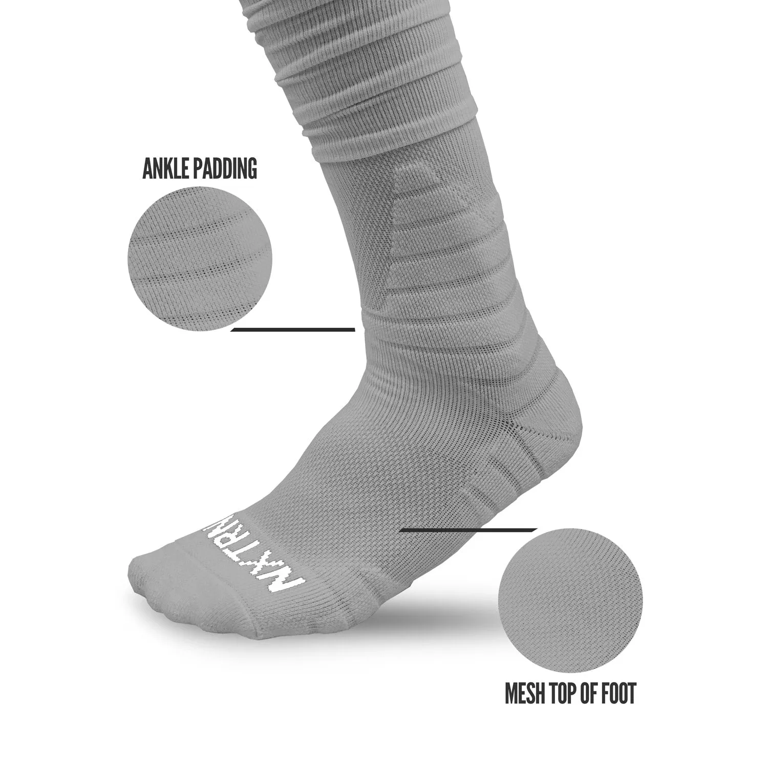 NXTRND XTD® Scrunch Football Socks Light Grey