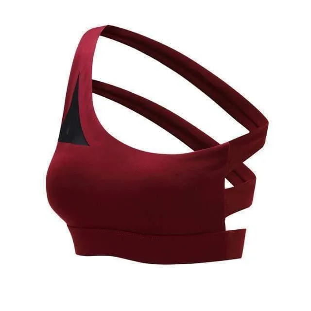 One shoulder sports bra