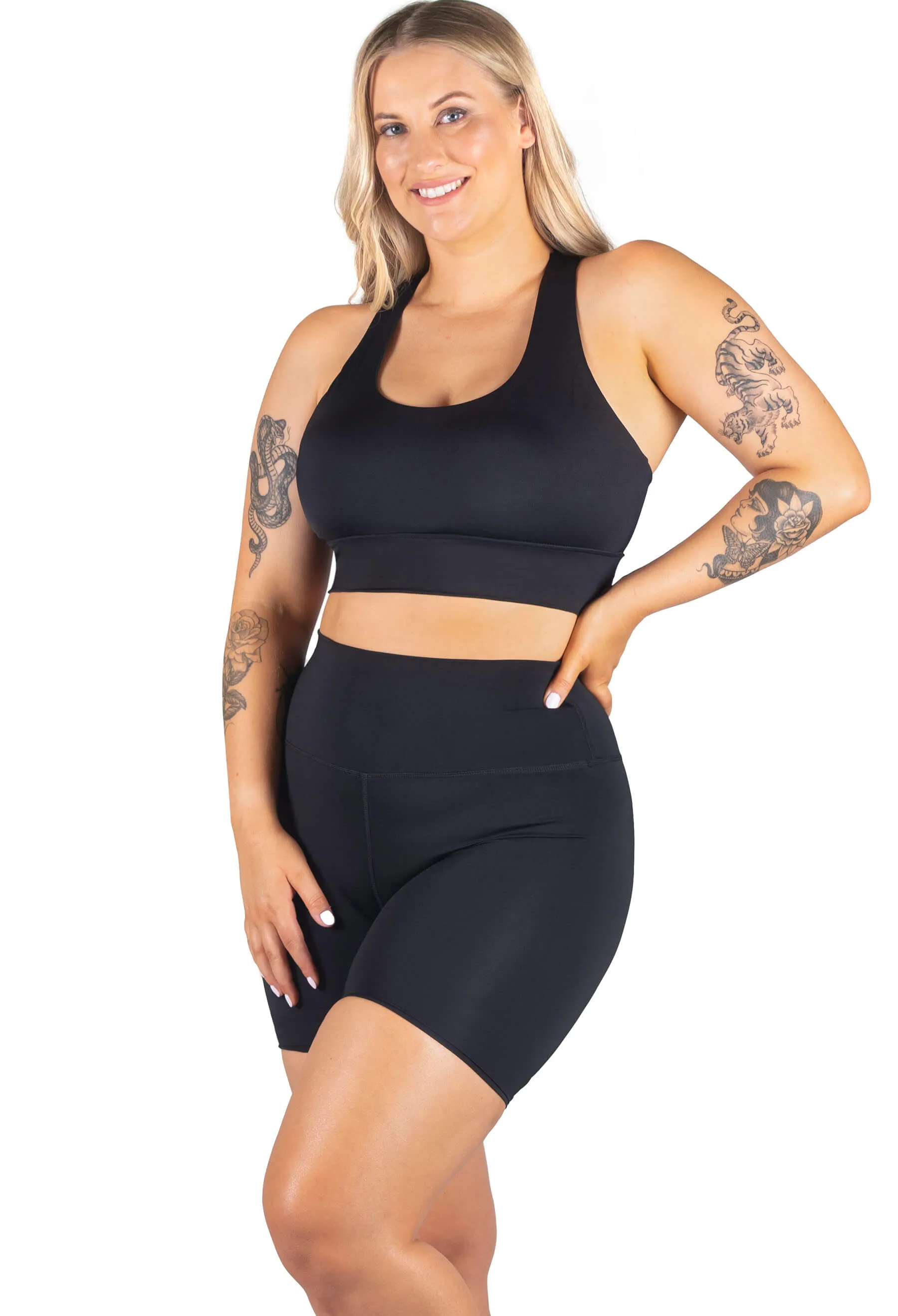 Plus Size High Waisted Midi Biker Shorts (Lint & Pet Hair Resistant)