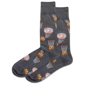 "Basketball" Cotton Crew Socks by Hot Sox - Large