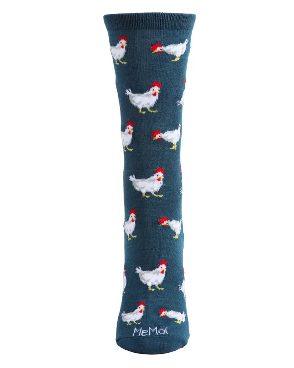 "Chickens" Crew Bamboo Socks by Me Moí