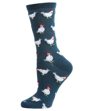 "Chickens" Crew Bamboo Socks by Me Moí