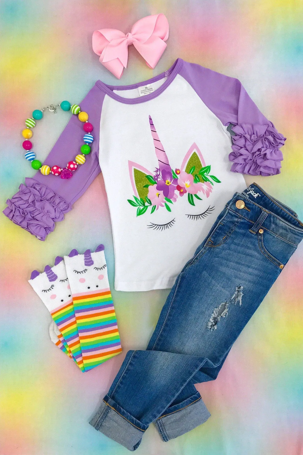 Rainbow Unicorn Knee High Socks