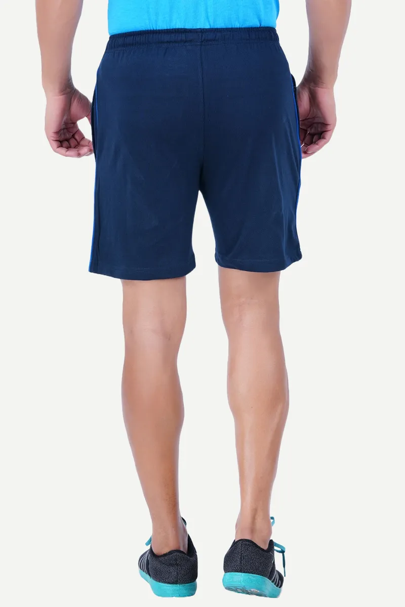 Shorts - Navy Blue Knitted Shorts For Mens | Ariser