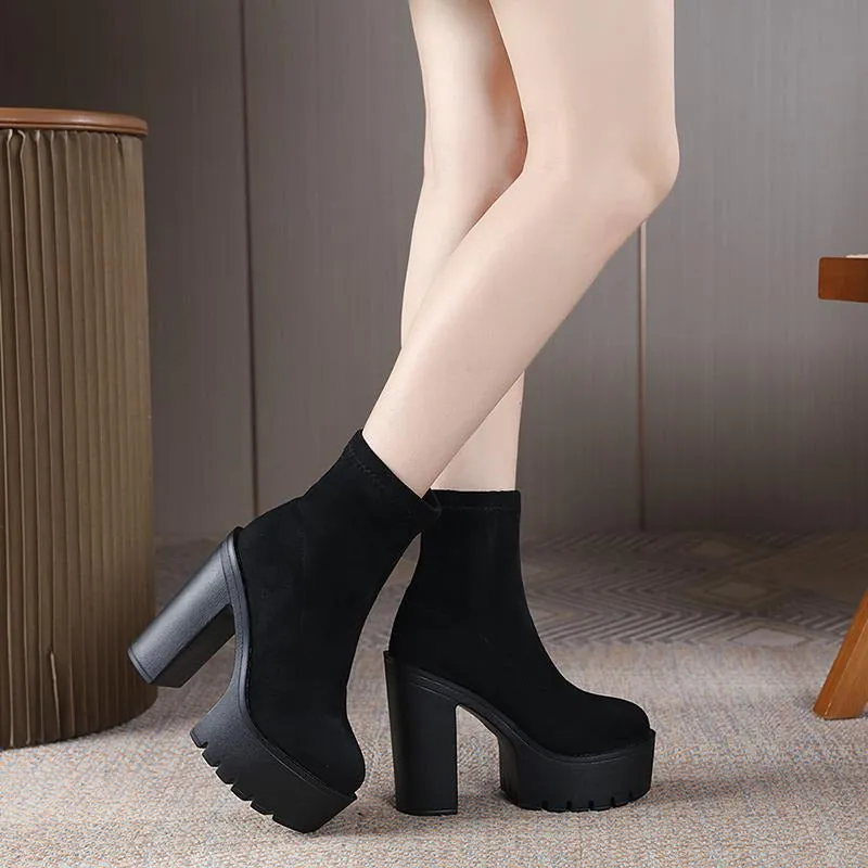 Stylish High-heeled Boots