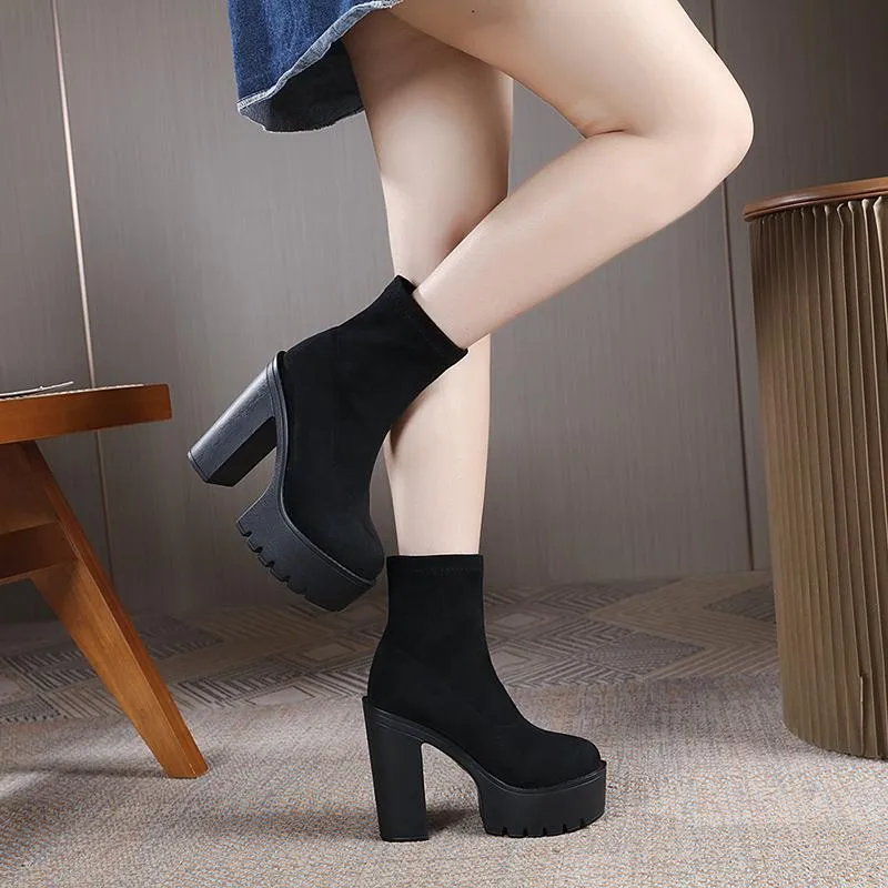 Stylish High-heeled Boots