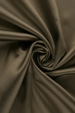 Taupe Cobblestone Silk Wool Fabric