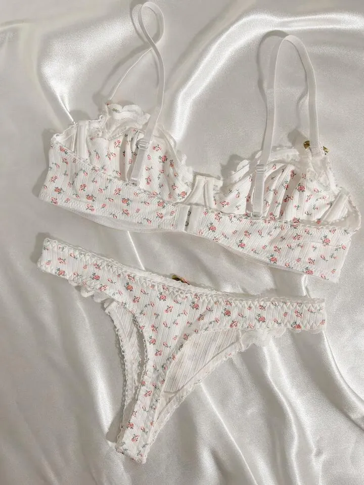 Women’s Intimates Floral Bra and Panty Set